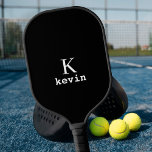 Modern monogram name simple custom  pickleball paddle<br><div class="desc">Man monogram and name create your own simple minimalist black and white pickleball paddle. You can change the background and text colours after selecting the customise option. It can be a special gift for a boyfriend,  husband,  son,  dad,  groom,  or best man for a birthday,  wedding,  Christmas,  or graduation.</div>