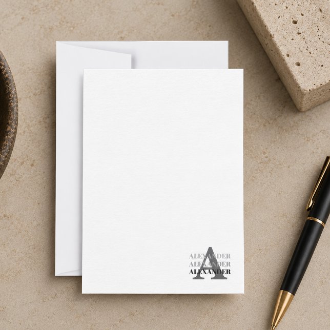 Modern Monogram Name Thank You Card (Creator Uploaded)