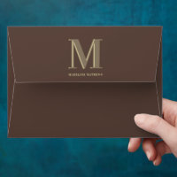 Modern monogram name typography brown