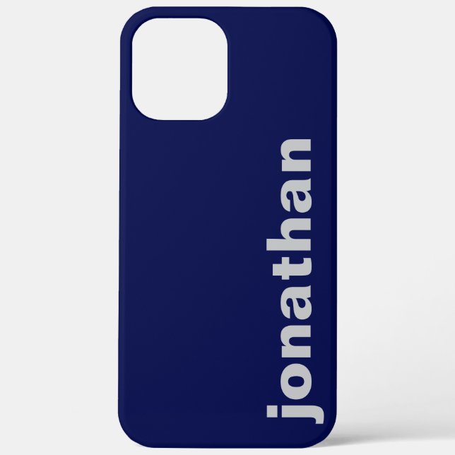 Modern Monogram Navy Blue Case-Mate iPhone Case (Back)