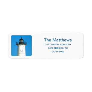 Modern Monogram Nubble Lighthouse Return Address