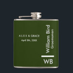 Modern Monogram Personalised Groomsman Hip Flask<br><div class="desc">This Groomsman custom design features handwritten minimalistic shades of green. You can personalise the name,  title,  and groom or add your custom message! Show your Groomsman how much you love and appreciate their participation.</div>