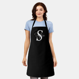 Modern Monogram Personalized Name Apron