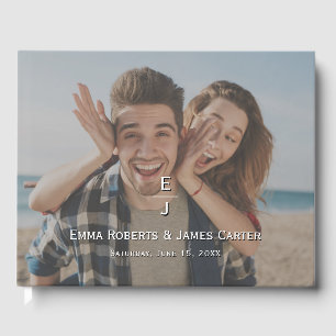 Modern Monogram Photo Guest Book