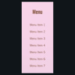 Modern Monogram - Pink and Brown Menu<br><div class="desc">This pink and brown Modern Monogram menu card can be customised with your wedding menu. On the back, the card features the couple's name and the date of the wedding. For the European date format, simply switch the month and the day when filling out the date fields on the template....</div>