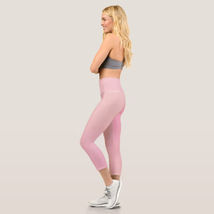 Modern Monogram Pink Teal Capri Leggings
