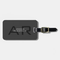 Modern Monogram Plain Grey Trendy Add Name