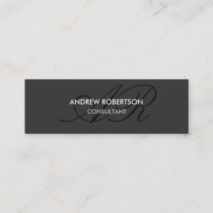 Modern Monogram Plain Grey Trendy Business Card