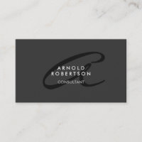 Modern Monogram Plain Grey Trendy Business Card