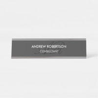 Modern Monogram Plain Grey Trendy Business Card