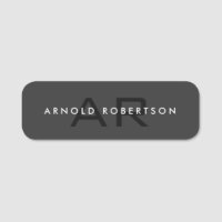 Modern Monogram Plain Grey Trendy
