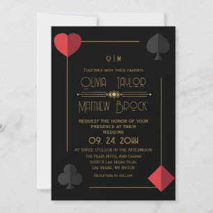 Modern Monogram Playing Card Wedding 