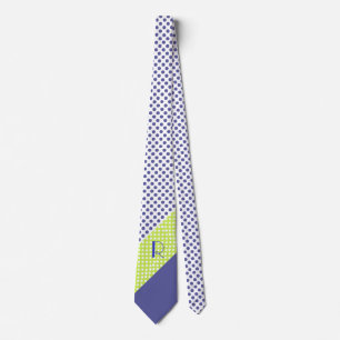 Modern Monogram Polka Dot Pattern Tie