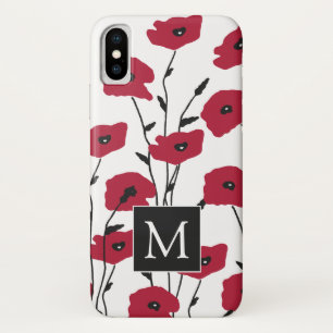 Modern Monogram Poppies Pattern Case-Mate iPhone Case