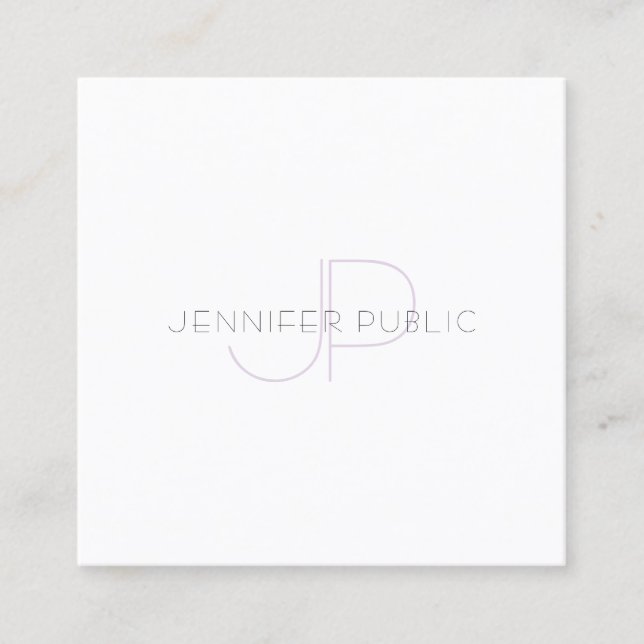 Modern Monogram Popular Elegant Professional Plain Square Business Card (Front)