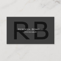 Modern Monogram Professional Manager Business Card