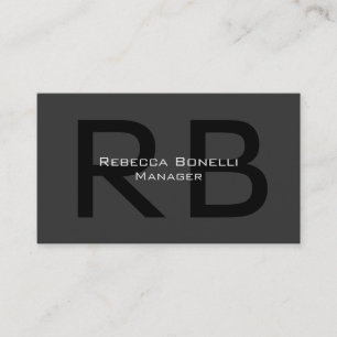 Modern Monogram Professional Manager Business Card