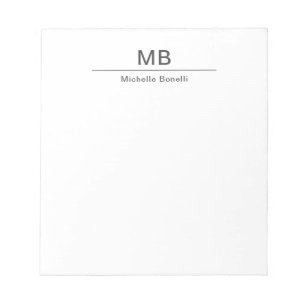 Modern Monogram Professional Minimalist Notepad