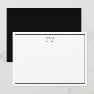 Modern Monogram Professional Name Black White Card