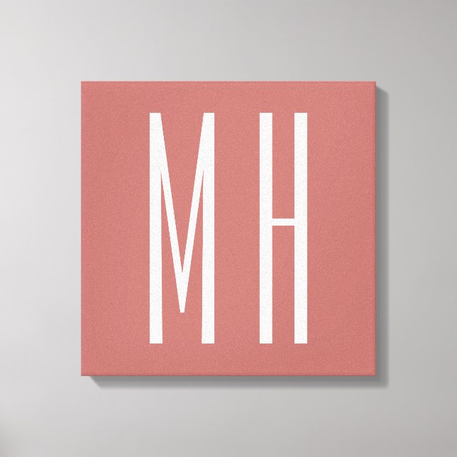 Modern Monogram Professional Plain Minimalist Canvas Print (Front)