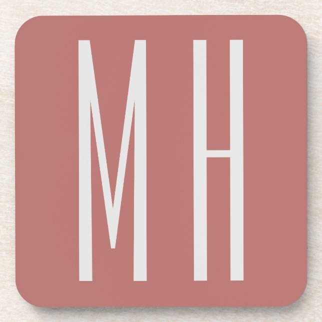 Modern Monogram Professional Plain Minimalist Coaster (Front)