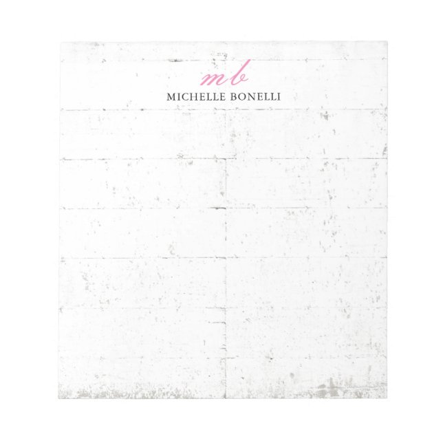 Modern Monogram Professional Plain Minimalist Notepad (Front)