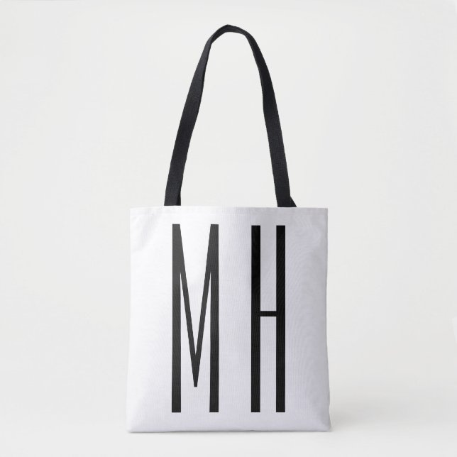 Modern Monogram Professional Plain Minimalist Tote Bag (Front)