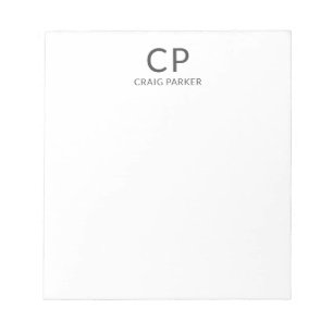Modern Monogram Professional Plain Notepad
