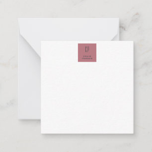 Modern Monogram Professional Plain Rose Gold White Card