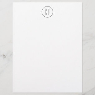 Modern Monogram Professional Plain Simple Initials Custom Letterhead