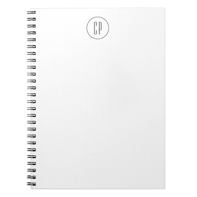 Modern Monogram Professional Plain Simple Initials Notebook (Front)