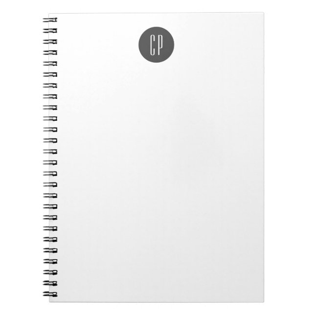 Modern Monogram Professional Plain Simple Initials Notebook (Front)