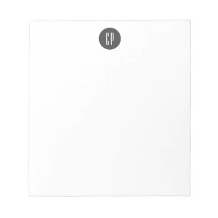 Modern Monogram Professional Plain Simple Initials Notepad