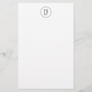 Modern Monogram Professional Plain Simple Initials Stationery