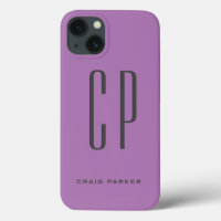 Modern Monogram Professional Plain Simple Lavender
