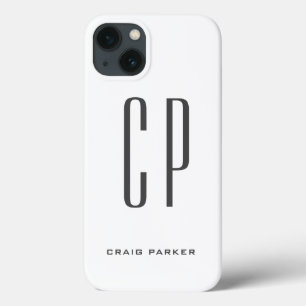 Modern Monogram Professional Plain Simple Minimal iPhone 13 Case