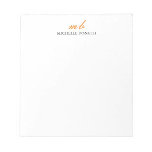 Modern Monogram Professional Plain Simple Minimal Notepad