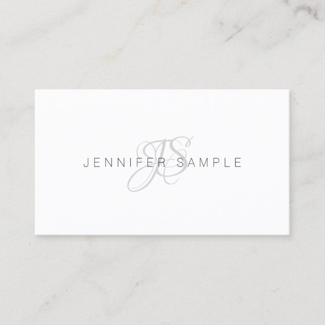 Modern Monogram Professional Simple Template Business Card (Front)