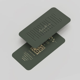 Modern Monogram Prosthetist Orthotist Dark Green Business Card