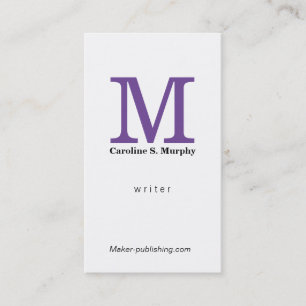 Modern Monogram (purple) Business Card