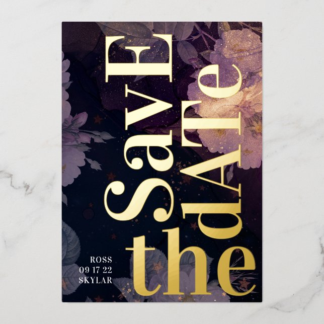 Modern Monogram Purple Fall Wedding (Front)