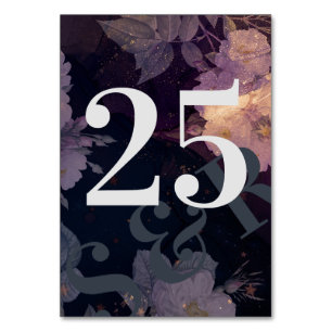 Modern Monogram Purple Fall Wedding Table Number