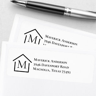 Modern Monogram Real Estate Agent Return Address