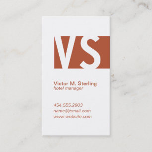 Modern Monogram (red brown) Business Card