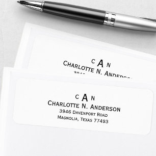 Modern Monogram Return Address