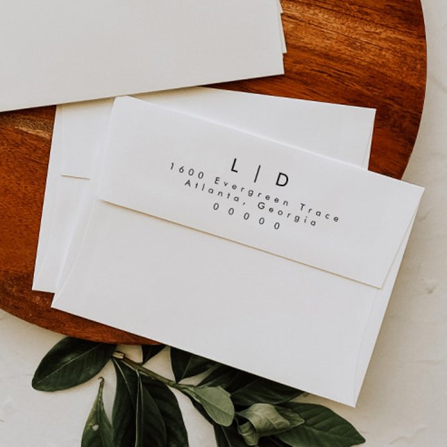 Modern Monogram Return Address Envelope (Creator Uploaded)