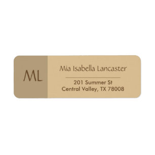 Modern Monogram Return Address Labels