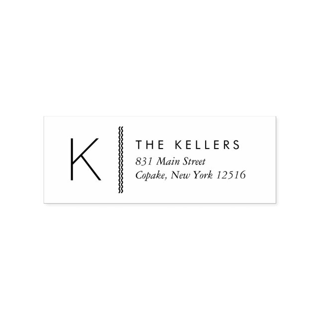 Modern Monogram Return Address Rubber Stamp (Imprint)
