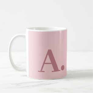 "Modern Monogram Rose Coffee Mug" Coffee Mug