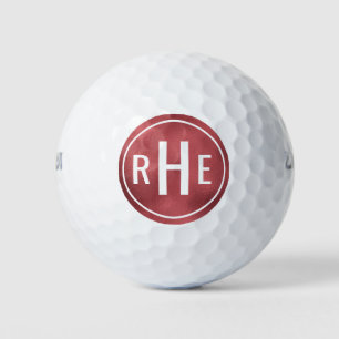 Modern Monogram Rose Gold Golf Balls